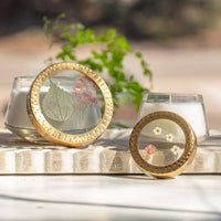 Petite Pressed Floral Candle - Apricot Rose