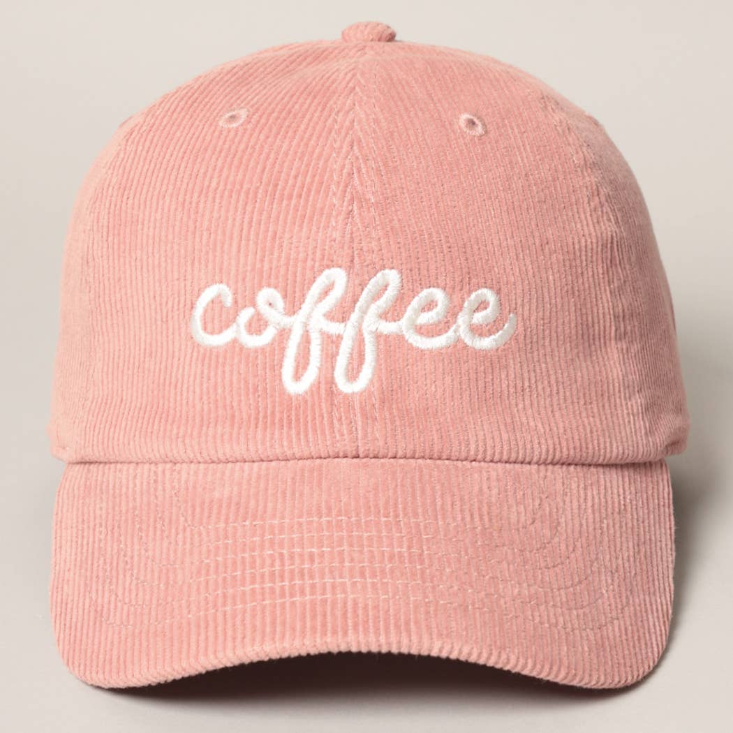 COFFEE Embroidered Corduroy Cap