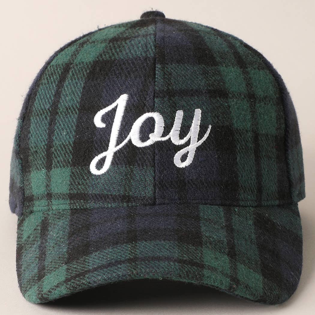 MERRY Embroidery Plaid Baseball Cap