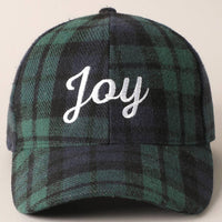 MERRY Embroidery Plaid Baseball Cap