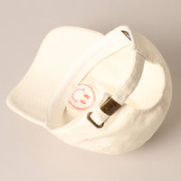 Happy Face Embroidered Corduroy Baseball Cap