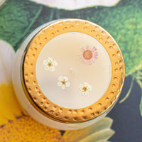Petite Pressed Floral Candle - Apricot Rose