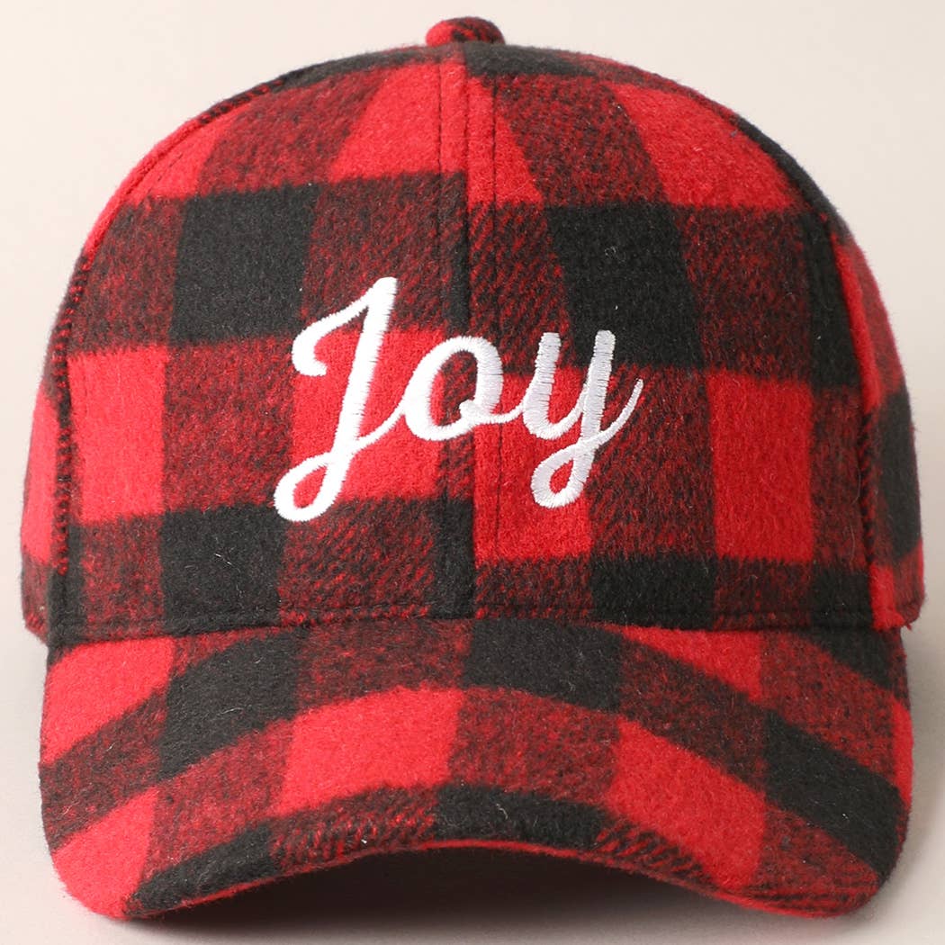 MERRY Embroidery Plaid Baseball Cap
