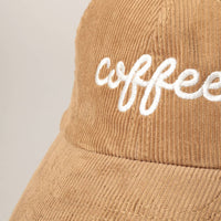 COFFEE Embroidered Corduroy Cap