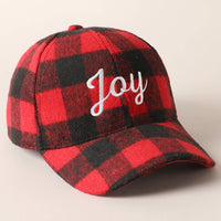 MERRY Embroidery Plaid Baseball Cap