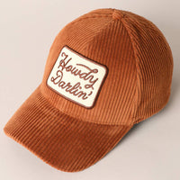 Howdy Darlin' Embroidery Patch Corduroy Cap