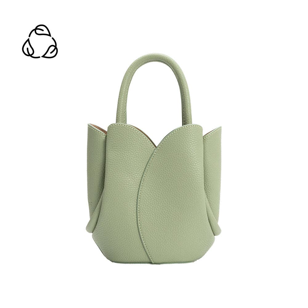 Tulip Mini Sage Recycled Vegan Leather Top Handle Bag