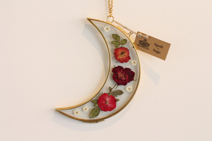 Crimson Moon Floral Frame