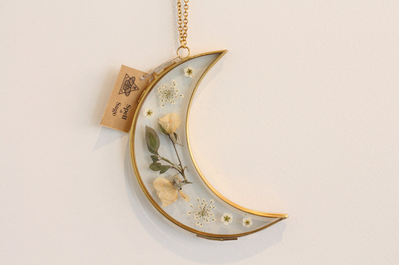 Silver Moon Floral Frame