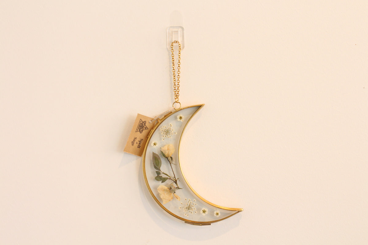 Silver Moon Floral Frame