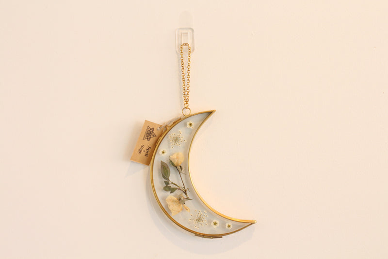 Silver Moon Floral Frame