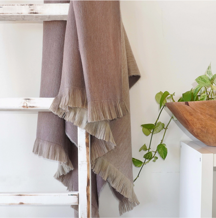 Alpaca Double Sided Throw - Chestnut