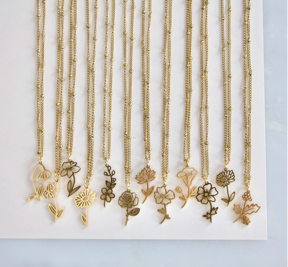 Birth Flower Necklaces