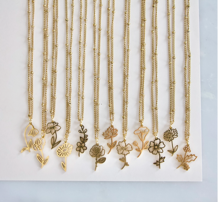 Birth Flower Necklaces