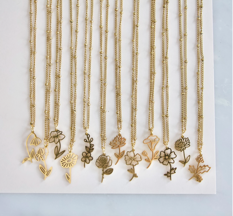 Birth Flower Necklaces