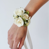 White & Green Corsage