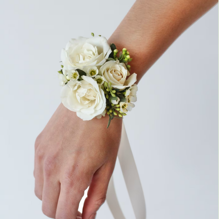 White & Green Corsage