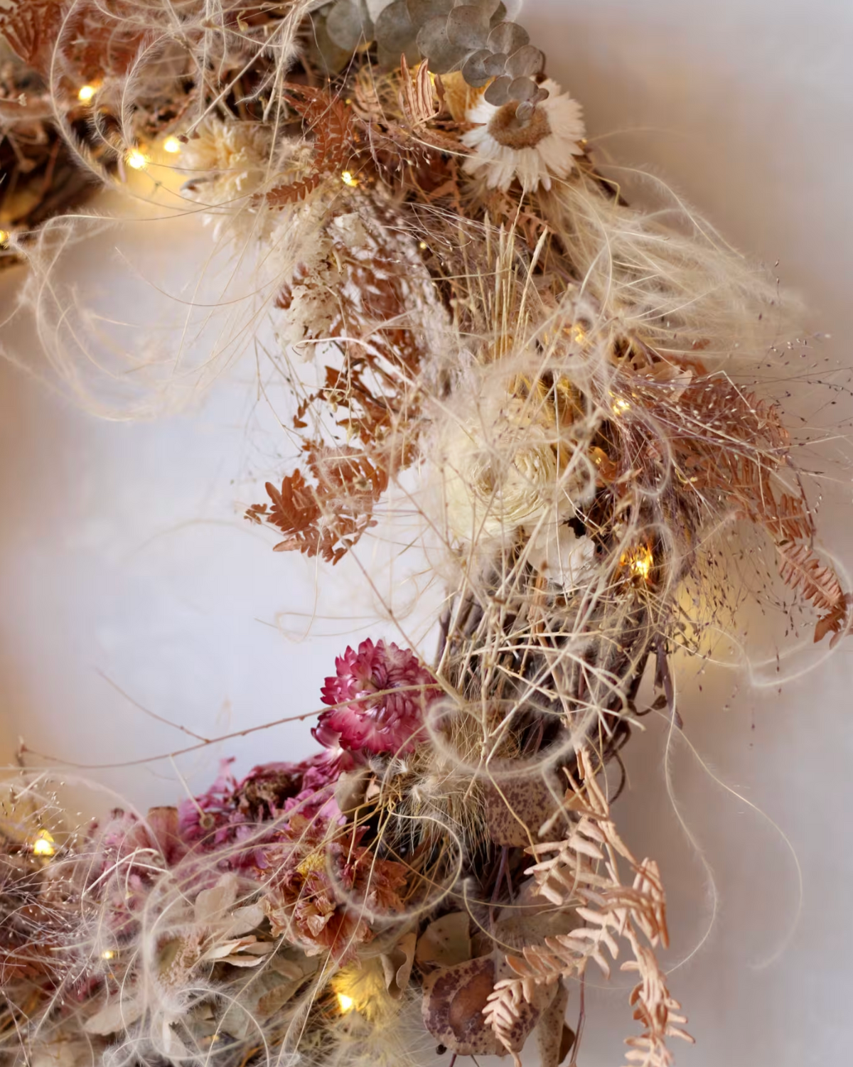 Dried Floral Wreath: Rustic Glow
