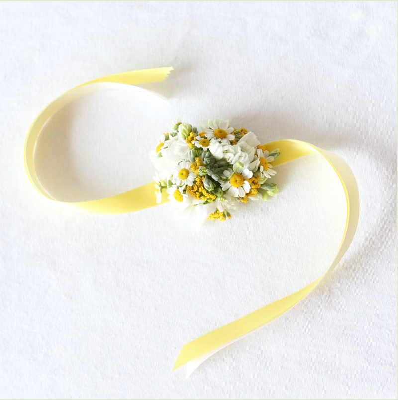 Yellow & White Corsage
