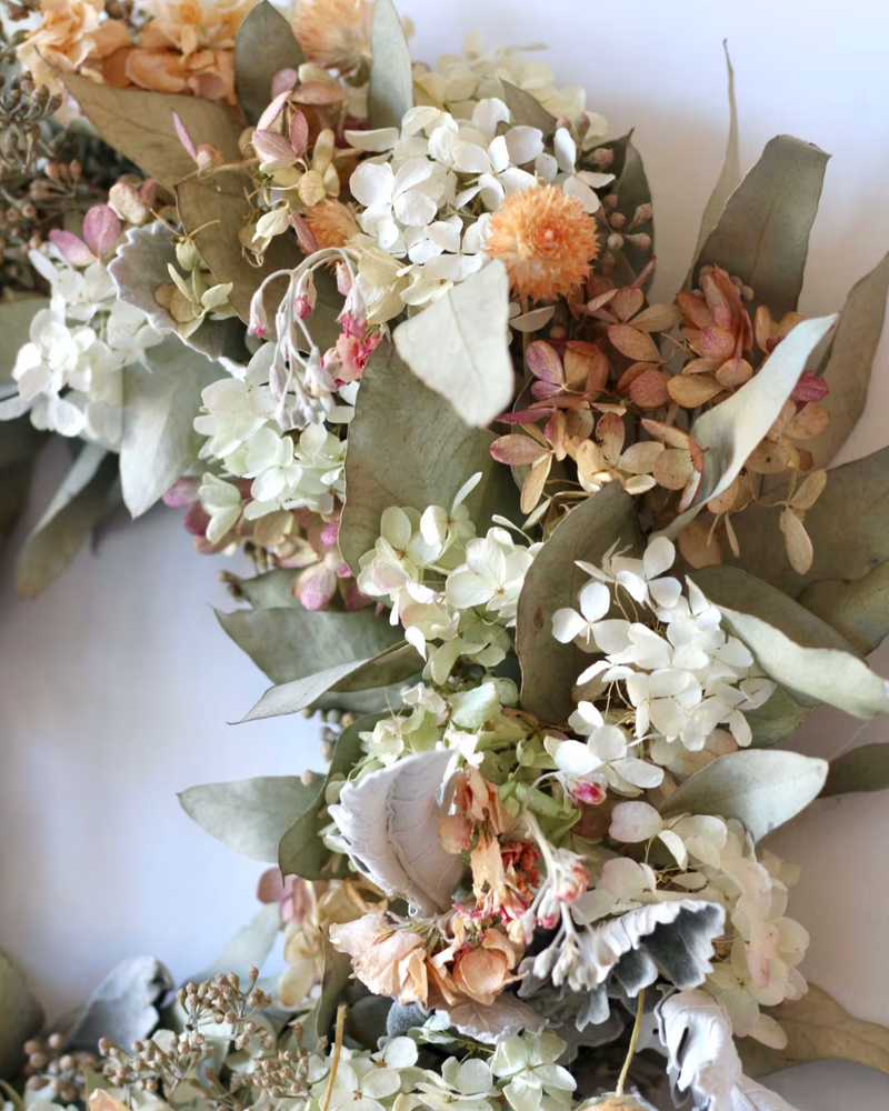 Dried Floral Wreath: Pastel Petals
