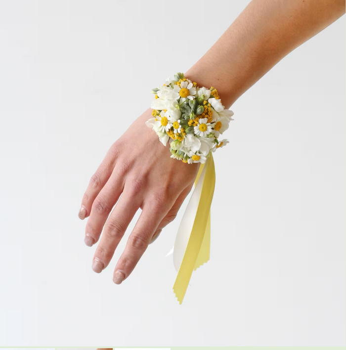 Yellow & White Corsage