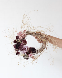 Petite Dried Floral Wreath: Nighttime Nest