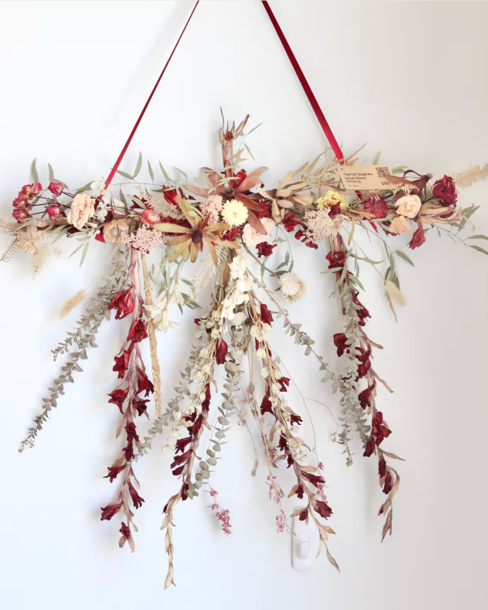 Dried Floral Hanging: Scarlet Gladiola