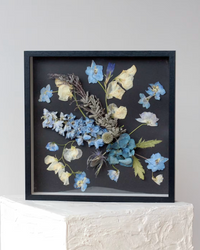 Dried Floral Shadowbox Frame: Azul