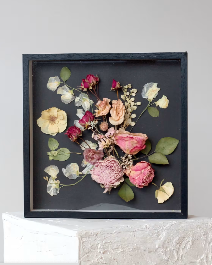 Dried Floral Shadowbox Frame: Blush