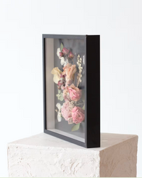 Dried Floral Shadowbox Frame: Blush