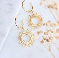 Sun Hoop Earrings