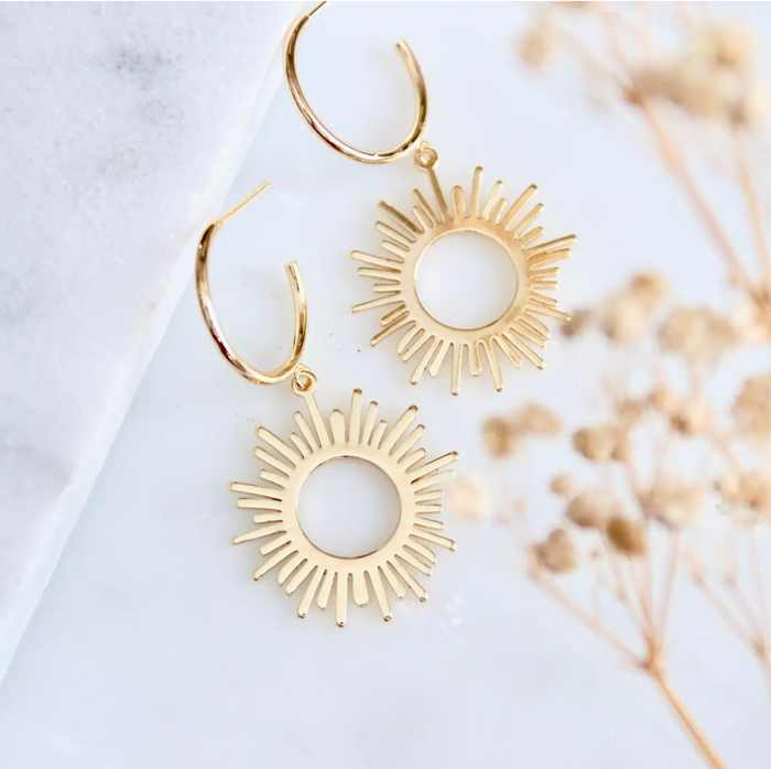 Sun Hoop Earrings