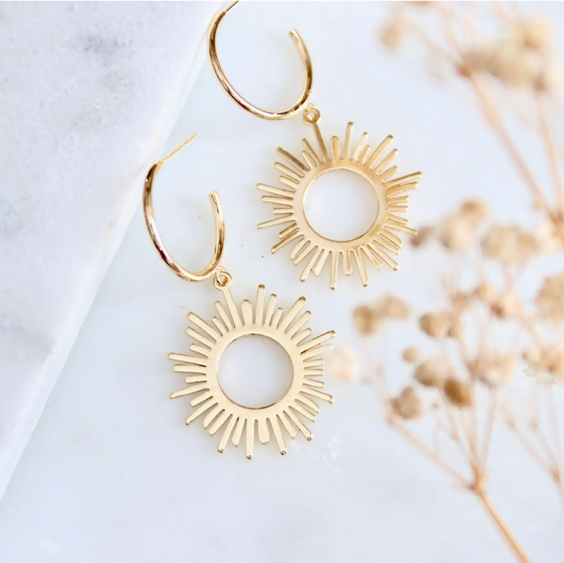 Sun Hoop Earrings