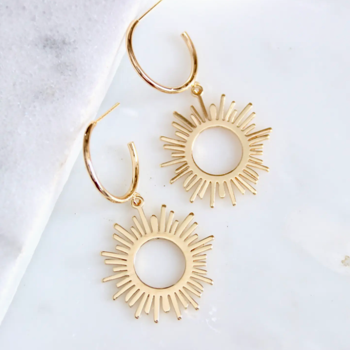 Sun Hoop Earrings