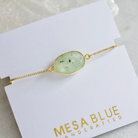 Moss Prehnite Adjustable Bracelet
