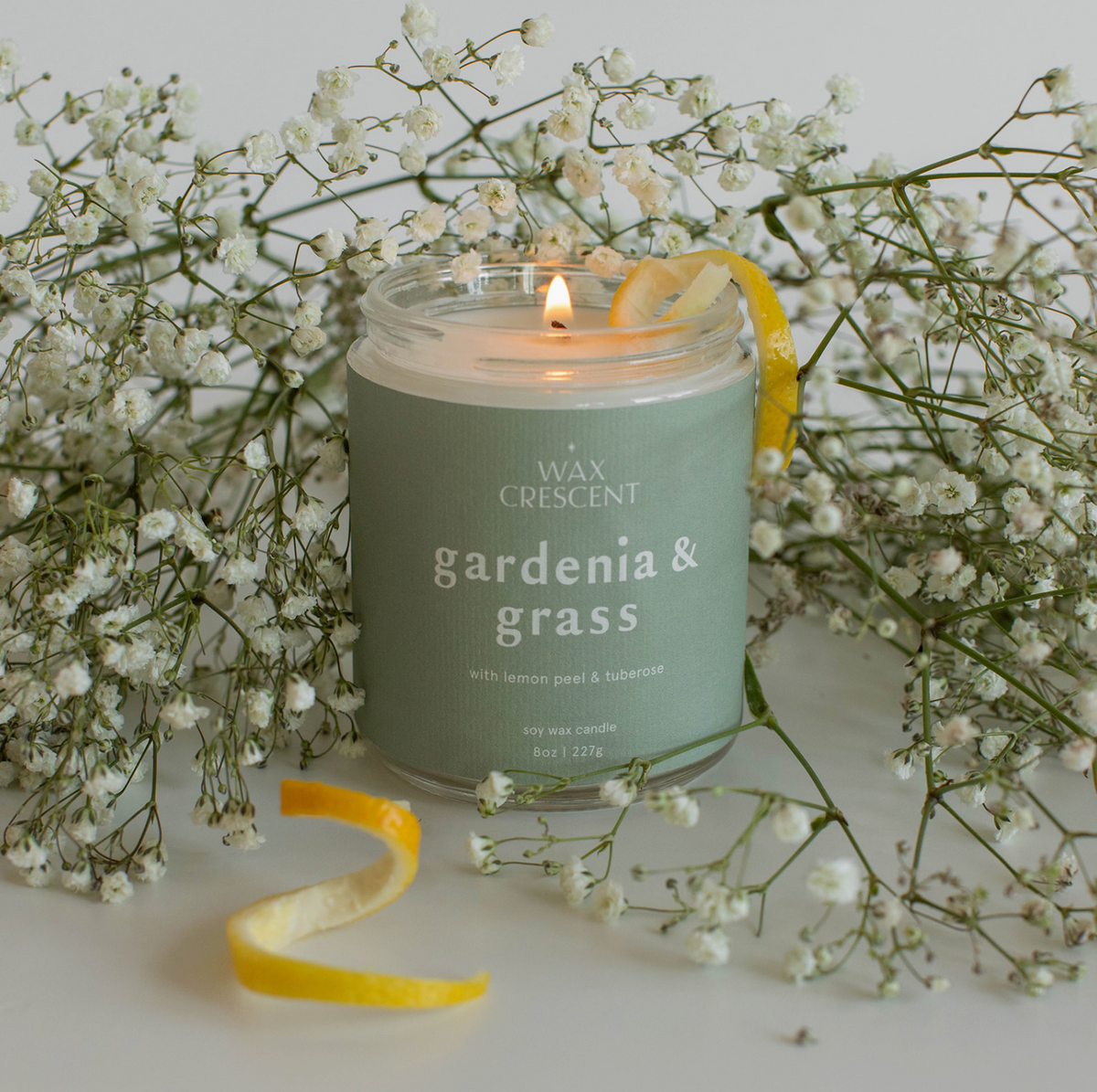 Gardenia & Grass Soy Wax Candle