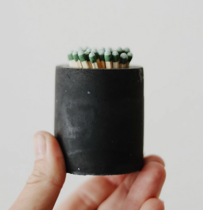 Concrete Match Holder | Match Striker | Black