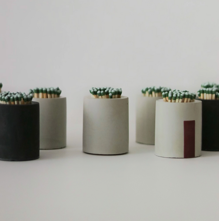 Concrete Match Holder | Match Striker | White