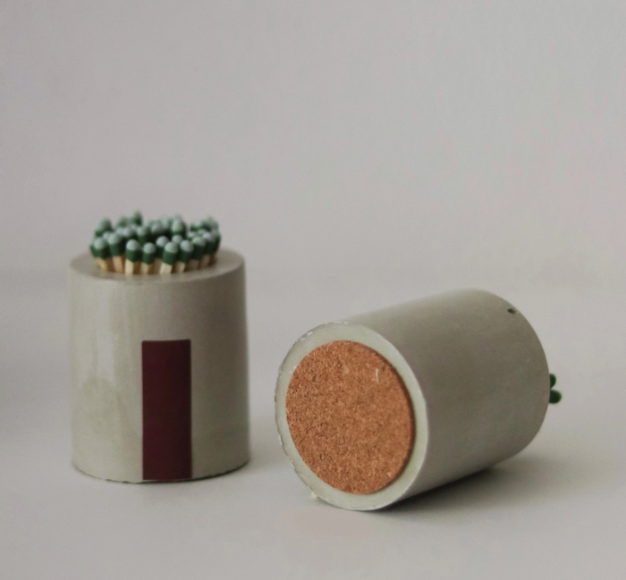 Concrete Match Holder | Match Striker | White