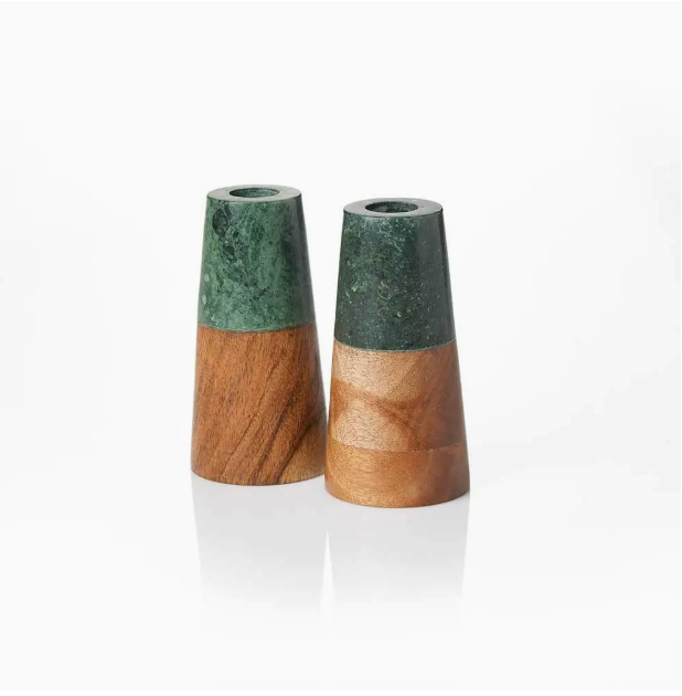 Evergreen Reversible Candlesticks - Set of 2