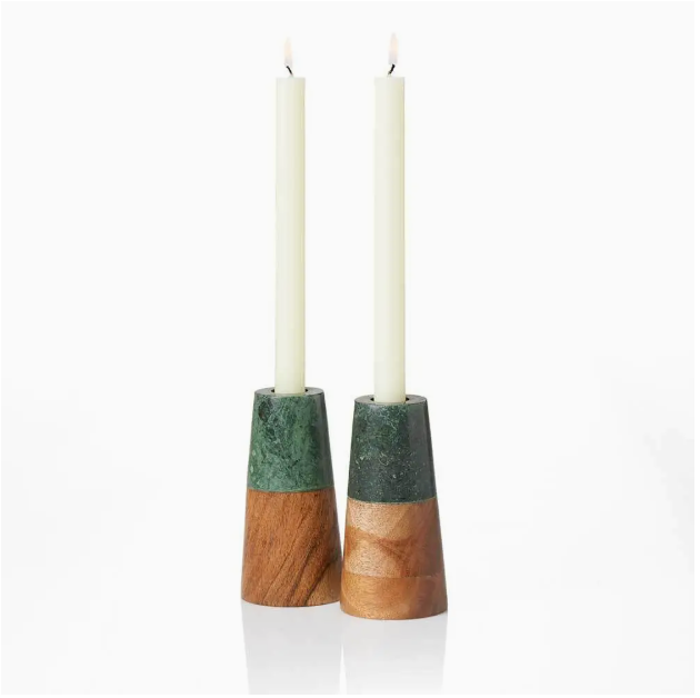 Evergreen Reversible Candlesticks - Set of 2