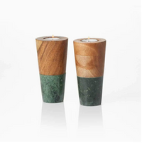 Evergreen Reversible Candlesticks - Set of 2