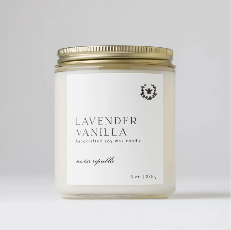 Soy Candle Jar: Lavender Vanilla (8oz)