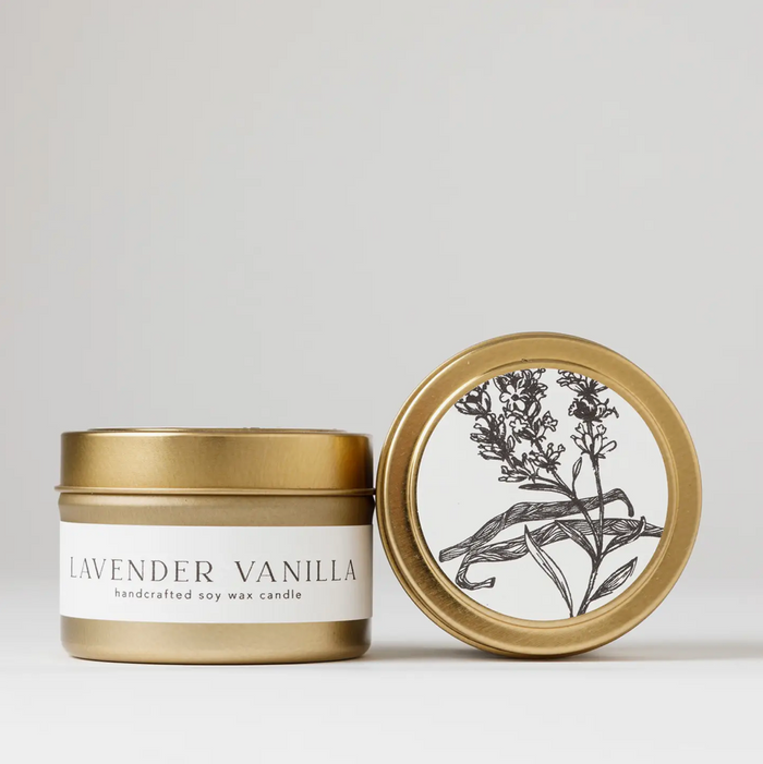 Soy Candle Tin: Lavender Vanilla (4oz)