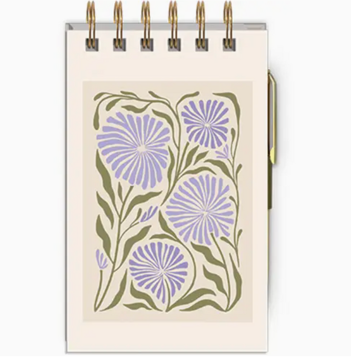 Spiral Notepad with Pen Flower Market Allium