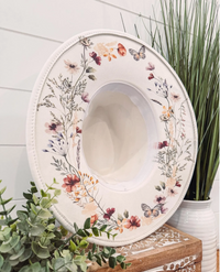 Floral Print Hat - Ivory