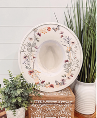 Floral Print Hat - Ivory