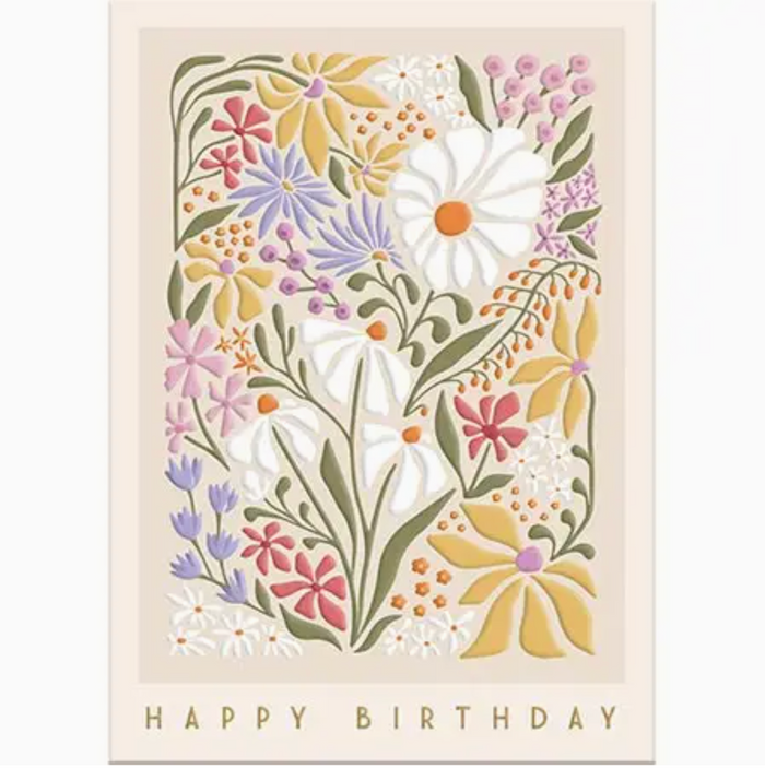 Greeting Card: Happy Birthday Floral