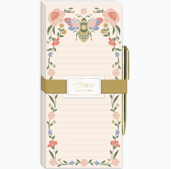 Bee Magnetic List Pad with Pen