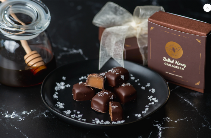 Honey Caramels Dipped in 70% Dark Chocolate